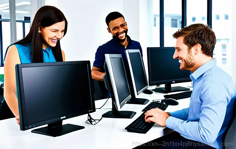 경안동 VIDEO_DRIVER_INIT_FAILURE - **Prompt:** A computer technician wearing a clean, professional uniform, diagnosing a computer error...