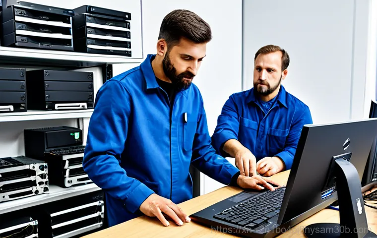 북한동 컴퓨터업그레이드 - **Prompt:** A friendly computer repair technician assisting a senior citizen with their desktop comp...