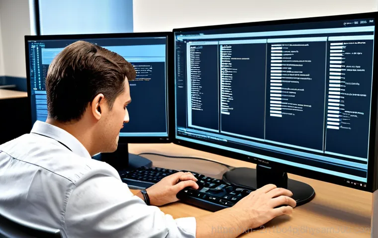 양화동 UDFS_FILE_SYSTEM - "A data recovery specialist in a clean lab environment, working on a damaged UDFS drive, wearing pro...