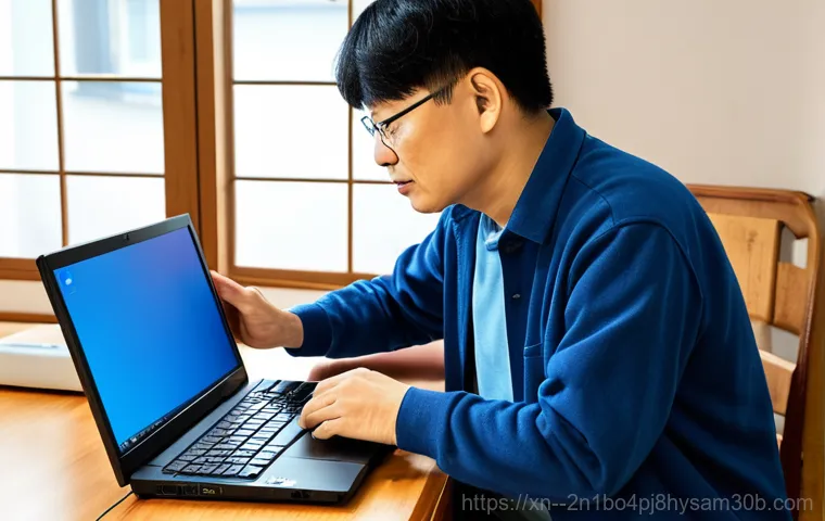 개봉동 STATUS_FILE_CORRUPTION - A data recovery specialist in a lab setting, working on a damaged hard drive. High-tech data recover...