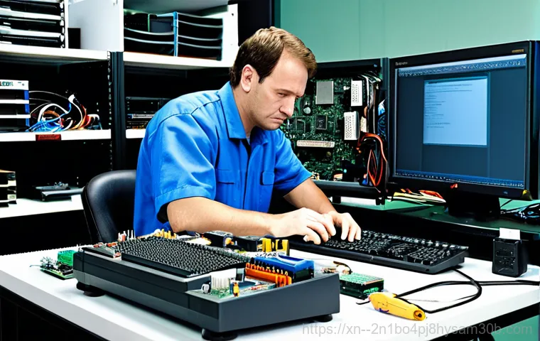 도척면 STATUS_KERNEL_THREAD_FAILURE - "A friendly computer repairman wearing a clean, professional uniform, helping a senior woman with he...