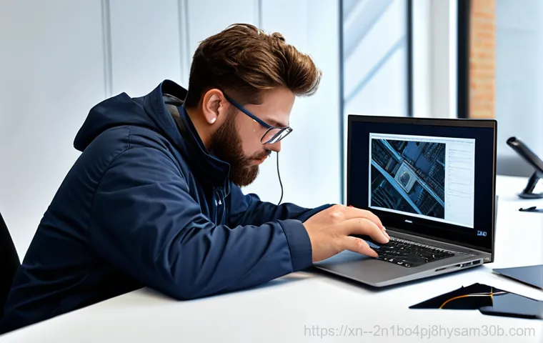 명일동 모니터화면 안나옴 - "A friendly IT technician in a clean, organized office setting, diagnosing a computer monitor issue....