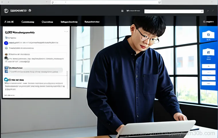 영등포구 출장방문윈도우 windows 설치 - "A computer repairman in modest work clothes, helping a woman in a business suit with her laptop in ...