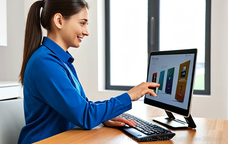 예장동 부트캠프설치 - "A computer technician in professional attire, installing software on a desktop computer in a modern...