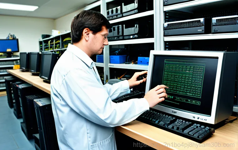 중앙동 STATUS_KERNEL_BOOT_DRIVE_ERROR - **Image Prompt:** A friendly computer technician, fully clothed in professional attire, helping a wo...