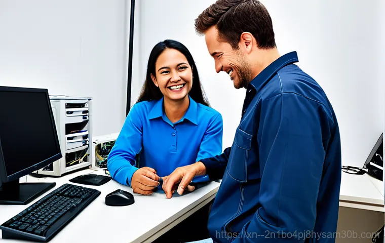 원효로 본체 꺼졌다 켜졌다 할때 - Computer Repair Technician at Work**

"A professional computer repair technician, fully clothed in a...