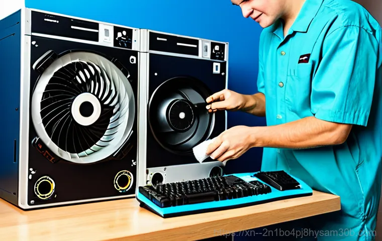 한강로 팬돌다 멈춤 - "A friendly and knowledgeable computer repair specialist assisting a client in a modern home office,...