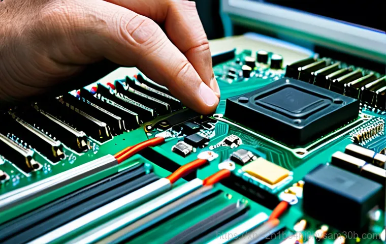 수하동 STATUS_KERNEL_STACK_CORRUPTION - A professional computer technician, fully clothed in appropriate work attire, diagnosing a computer ...