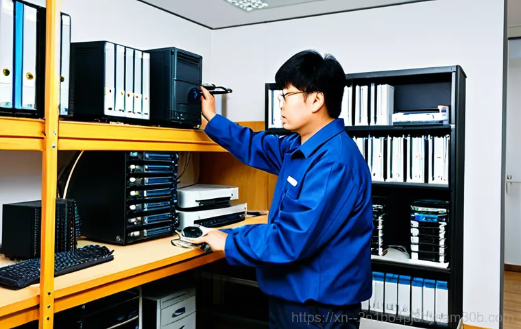 합정동 컴퓨터 desktop 출장방문수리점 - Data Recovery Professional at Work**

"A computer expert, fully clothed in professional attire, work...