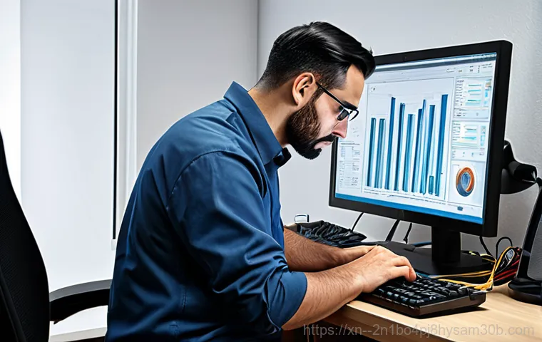 원서동 STATUS_INSTRUCTION_FAILED - "A friendly computer repair technician in a clean and organized workshop, assisting a customer with ...