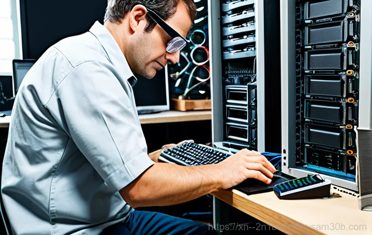 신교동 STATUS_STACK_OVERFLOW - "A friendly, approachable computer technician, fully clothed in a professional uniform, assisting a ...