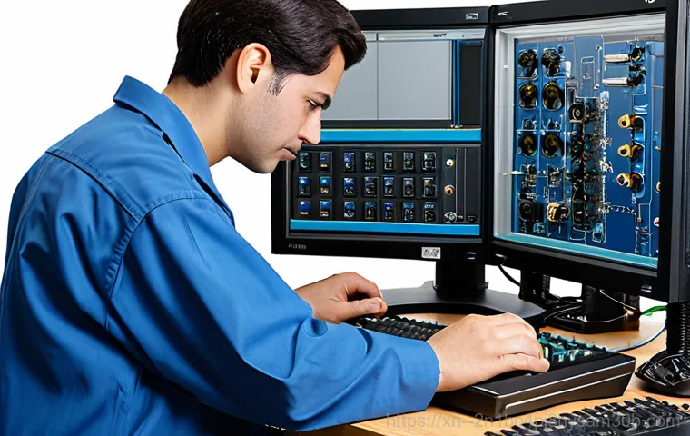 서초동 STATUS_MODULE_CORRUPTION - "A friendly computer technician, fully clothed in a professional uniform, assisting a customer with ... 서초동 STATUS_MODULE_CORRUPTION - "A friendly computer technician, fully clothed in a professional uniform, assisting a customer with ...