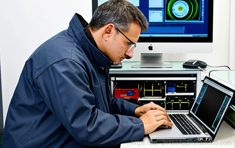 철산동 오버클럭 뚜따 - "A friendly IT consultant, wearing professional attire, assisting a client with a computer issue in ...