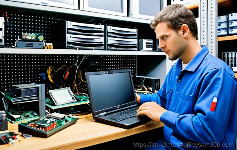 동소문동 NTLDR is compressed - **Prompt:** A friendly computer technician, fully clothed in a professional uniform, assisting a sen...