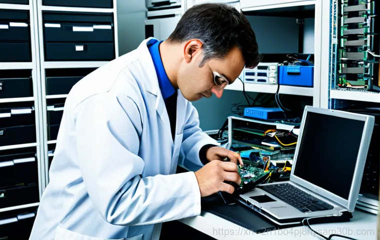 청구동 THREAD_TERMINATION_PORT - **Prompt:** A friendly IT technician wearing a clean uniform, helping a senior citizen with their co...