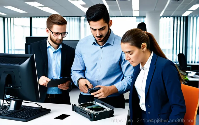 관훈동 STATUS_IMAGE_CORRUPTION - **Prompt:** "A computer repair technician in a clean workshop, diagnosing a desktop PC with a STATUS...
