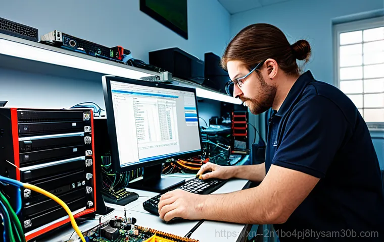 청구동 KERNEL_STACK_INPAGE_ERROR - "A friendly computer repair technician assisting a senior woman with her desktop computer in a cozy ...