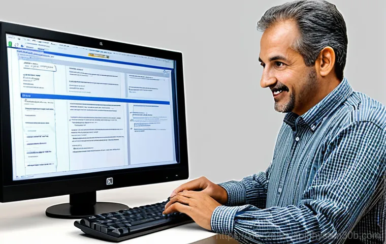 신평동 STATUS_FILE_WRITE_FAILURE - "A modern home office setup, fully clothed person working on a desktop computer, external hard drive...