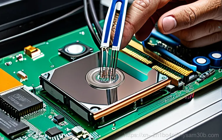 문원동 STATUS_INVALID_OBJECT - **Prompt:** A friendly computer repair technician in a clean workshop, assisting a customer with a "...