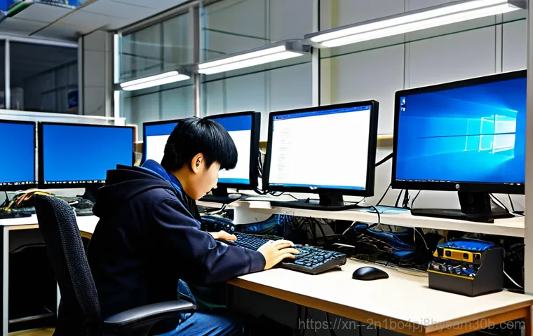 신수동 윈도우8 windows8 재설치 포맷  초기화 - A computer technician in Shinsu-dong, fully clothed in professional attire, assisting a client with ...