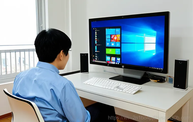 신수동 윈도우8 windows8 재설치 포맷  초기화 - A brightly lit computer repair shop in Shinsu-dong, showcasing a desktop PC undergoing Windows 8 rei...