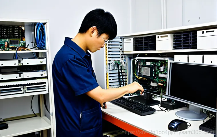 약수동 a disk read error occurred - **Prompt:** A friendly computer technician, fully clothed in a professional uniform, assisting a sen...