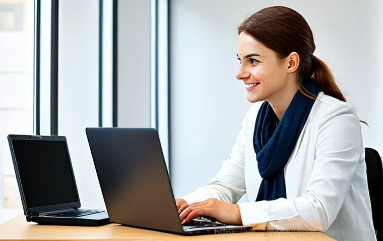 양화동 부팅안됨 - "A professional computer technician, fully clothed in a work uniform, diagnosing a desktop computer ...