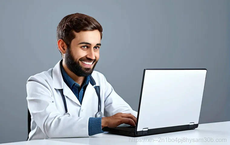인수동 STATUS_INVALID_PAGE - A professional computer technician, fully clothed in work attire, diagnosing a desktop computer with...