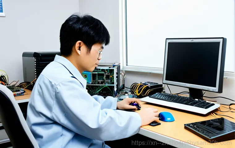 도봉동 팬돌다 멈춤 - Troubleshooting a Frozen Computer**

"A worried-looking person, fully clothed in a casual outfit, si...