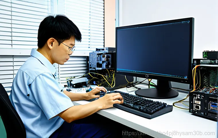 풍산동 STATUS_INVALID_LOCK_SEQUENCE - "A friendly computer repair technician, fully clothed in a professional uniform, assisting a custome...