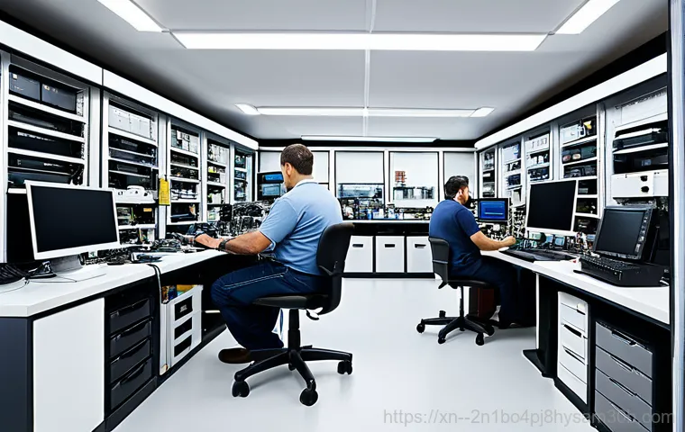 강동구 STATUS_FILE_INVALID - "A friendly computer repair technician, fully clothed in a professional uniform, helping a senior ci...