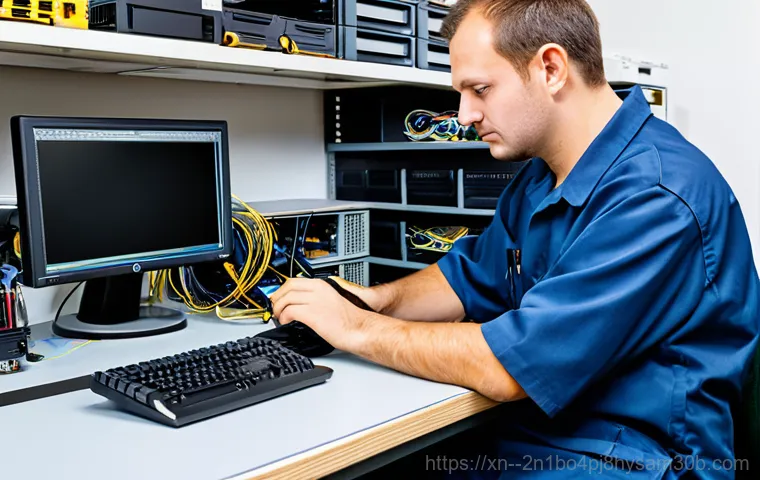 도내동 그래픽카드조립 및 교체수리 - **Image Prompt:** A friendly, approachable computer technician, fully clothed in a professional unif...