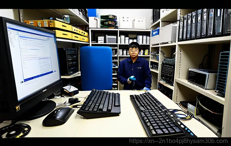 서소문동 악성코드 바이러스 - **Prompt:** A friendly computer technician, "Dongnehyung Computer", wearing a professional uniform a...
