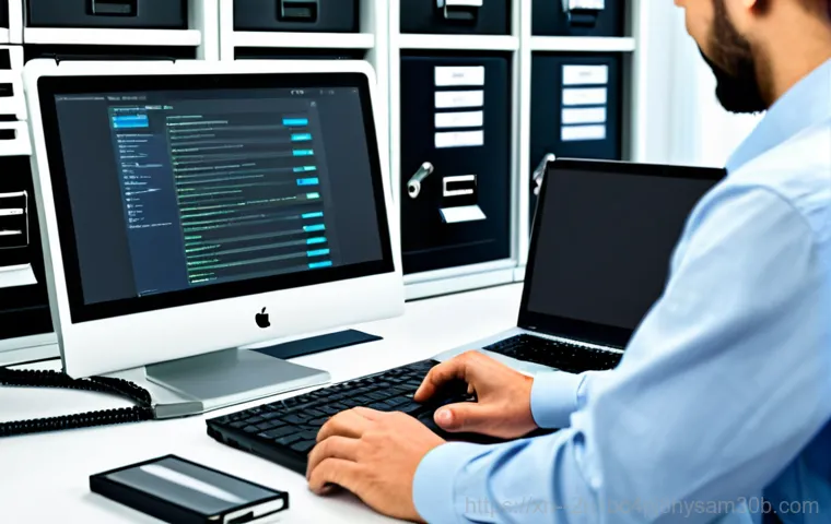 광장동 STATUS_FILE_INVALID - Computer Repair in Action**

"A computer technician, fully clothed in professional attire, is troubl...