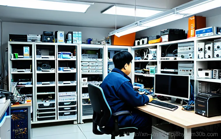 돈의동 DRIVER_POWER_STATE_FAILURE - "A friendly IT technician in Dongui-dong helping a senior citizen with their computer, modern apartm...