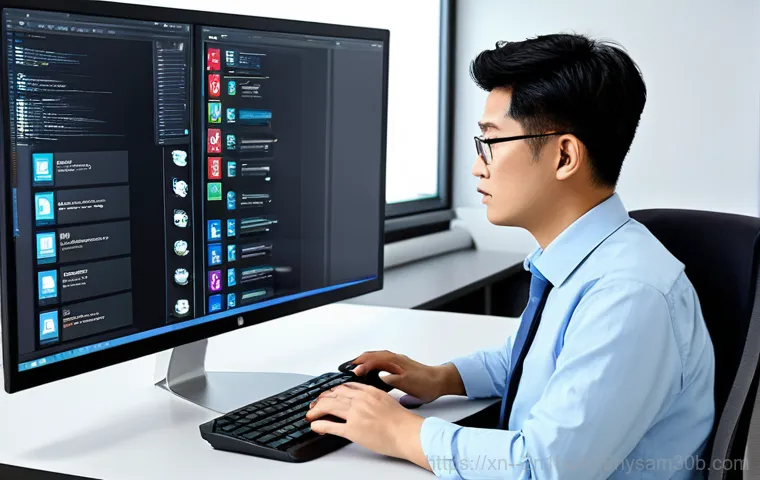 돈암동 윈도우10 windows10 재설치 포맷  초기화 - "A friendly computer repair technician assisting a senior citizen with their desktop PC in a cozy li...