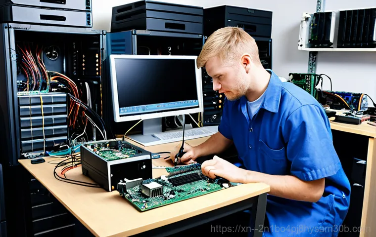 쌍령동 bootdevice - **Prompt:** "A friendly computer repair technician, fully clothed in a professional uniform, assisti...