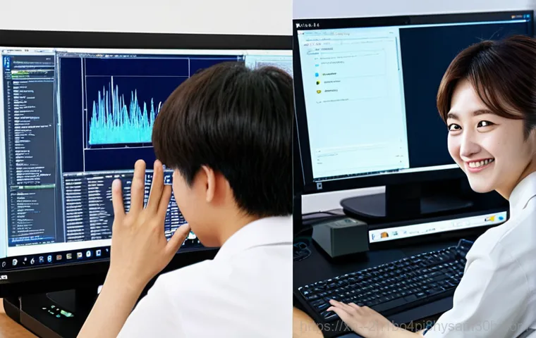 서초구 프로그램응답없음 - **Prompt:** A clean and organized computer repair shop in Seocho-gu, South Korea, with various compu...