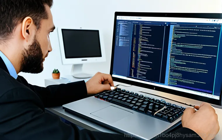 충무로 NMI_HARDWARE_FAILURE - **Prompt:** A friendly and competent IT technician, fully clothed in a professional uniform, repairi...