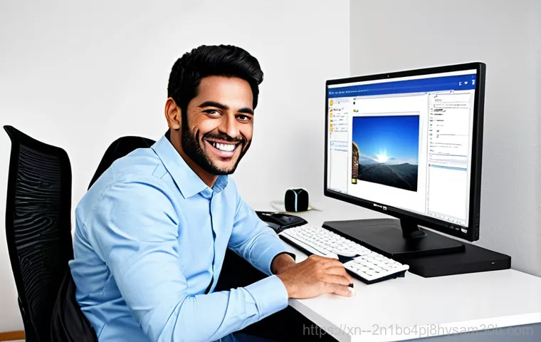 팔판동 STATUS_DISK_FULL - **Prompt:** A happy customer, fully clothed in casual attire, shaking hands with a computer repairma...