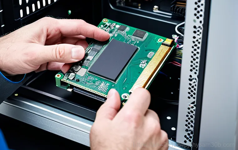 개포동 컴퓨터업그레이드 - **Prompt:** A friendly computer technician in a clean workshop, surrounded by computer parts (RAM, S...