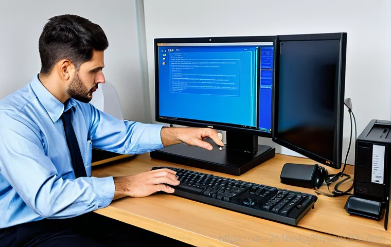 효제동 bootdevice - "A friendly computer repair technician, fully clothed in a professional uniform, assisting a senior ...