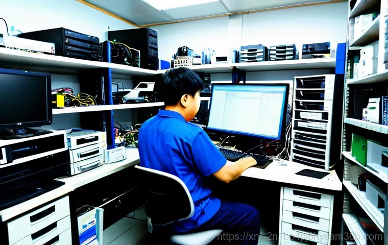도렴동 STATUS_RESOURCE_NOT_OWNED - **Prompt:** A friendly computer repair technician, wearing a clean and professional uniform, assisti...