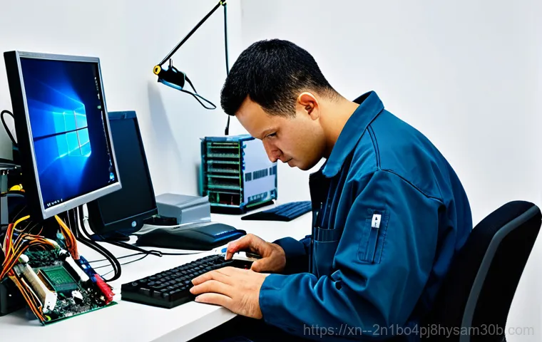 누하동 pc에 문제가 발생하여 다시 시작해야 합니다 - **

A friendly, professional computer technician assisting a senior citizen with their desktop PC in...