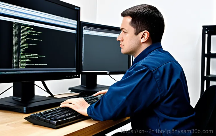 하계동 STATUS_MODULE_ACCESS_DENIED - **Prompt:** A system administrator in a brightly lit office, wearing professional attire, troublesho...