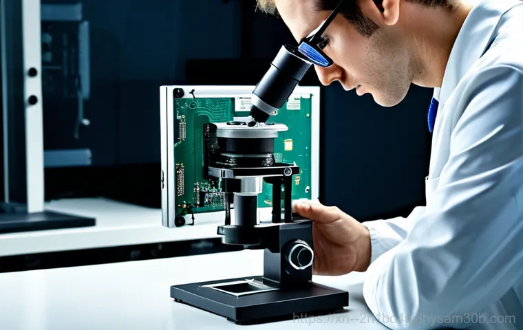 남창동 STATUS_IO_ERROR - **Prompt:** A computer repair technician in a clean workshop environment, diagnosing a hard drive wi...