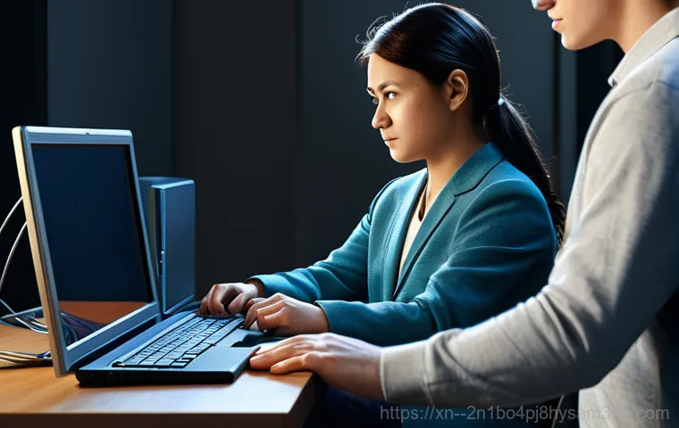 남창동 STATUS_IO_ERROR - **Prompt:** A data recovery specialist working in a high-tech lab, carefully examining a damaged SSD...