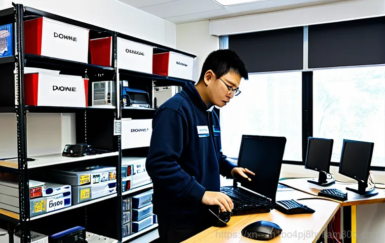 수하동 자동복구 - **

A friendly IT technician wearing a clean, professional uniform, assisting a senior citizen with ...