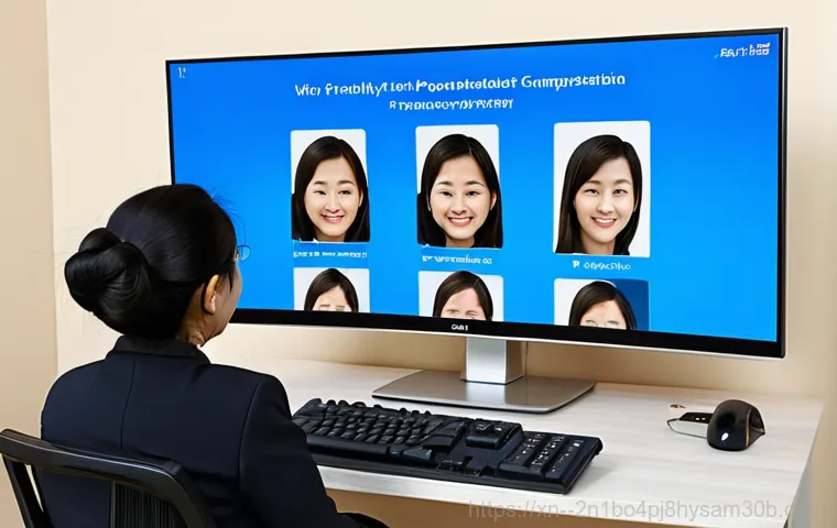 상암동 VIDEO_TDR_FAILURE - A computer repair technician, fully clothed in professional attire, is diagnosing a desktop computer...