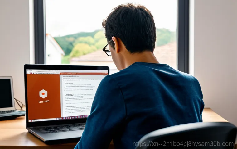 문원동 ubuntu재설치 포맷  초기화 - "A computer technician in professional attire, working on a desktop computer with Ubuntu displayed o...